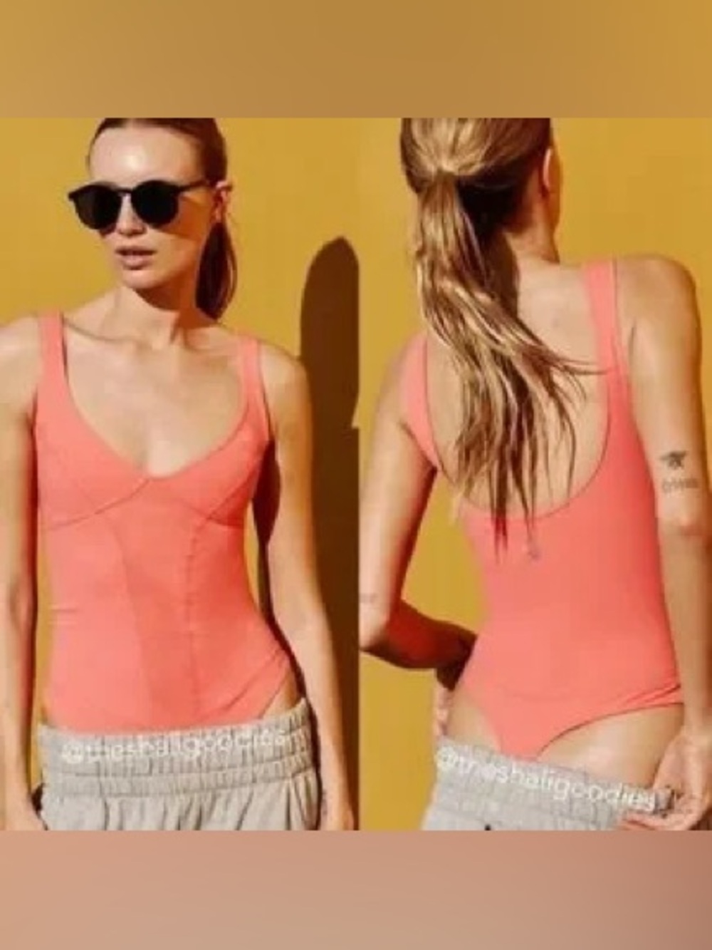 NWT FP Movement by Free People Strawberry Pink Scoop-Back One-Piece